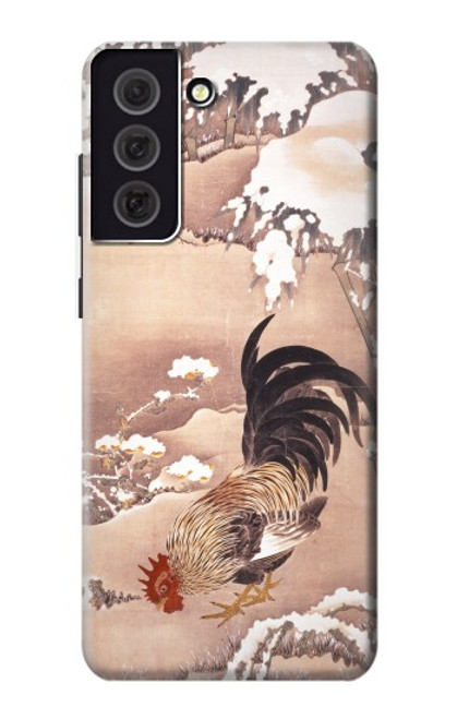 W1332 Ito Jakuchu Rooster Hard Case and Leather Flip Case For Samsung Galaxy S21 FE 5G