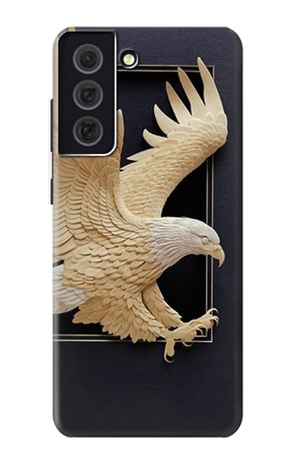 W1383 Paper Sculpture Eagle Hard Case and Leather Flip Case For Samsung Galaxy S21 FE 5G