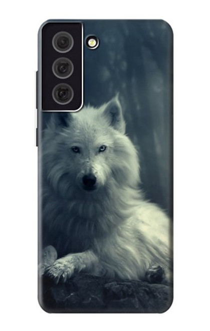 W1516 White Wolf Hard Case and Leather Flip Case For Samsung Galaxy S21 FE 5G