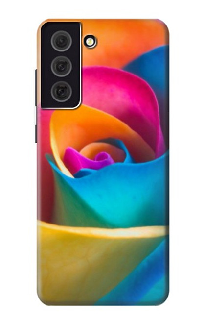 W1671 Rainbow Colorful Rose Hard Case and Leather Flip Case For Samsung Galaxy S21 FE 5G