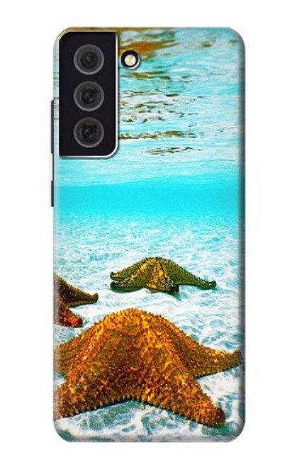 W1679 Starfish Sea Beach Hard Case and Leather Flip Case For Samsung Galaxy S21 FE 5G