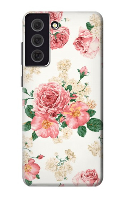 W1859 Rose Pattern Hard Case and Leather Flip Case For Samsung Galaxy S21 FE 5G