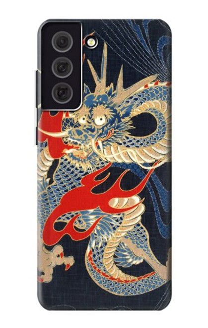 W2073 Japan Dragon Art Hard Case and Leather Flip Case For Samsung Galaxy S21 FE 5G