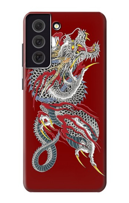 W2104 Yakuza Dragon Tattoo Hard Case and Leather Flip Case For Samsung Galaxy S21 FE 5G