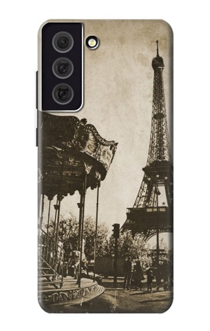 W2174 Eiffel Tower Vintage Paris Hard Case and Leather Flip Case For Samsung Galaxy S21 FE 5G