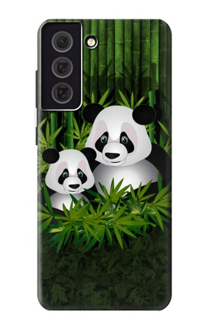 W2441 Panda Family Bamboo Forest Hard Case and Leather Flip Case For Samsung Galaxy S21 FE 5G