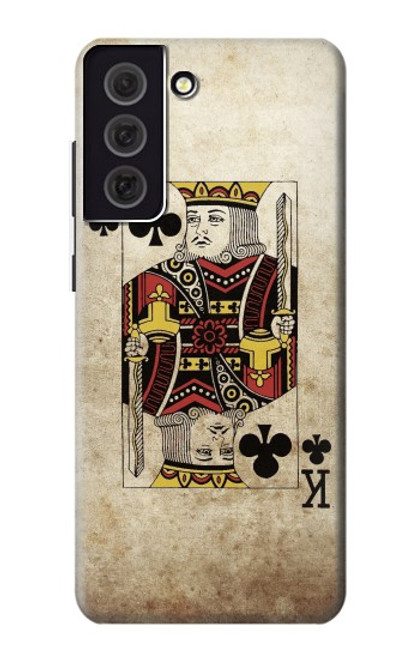 W2528 Poker King Card Hard Case and Leather Flip Case For Samsung Galaxy S21 FE 5G