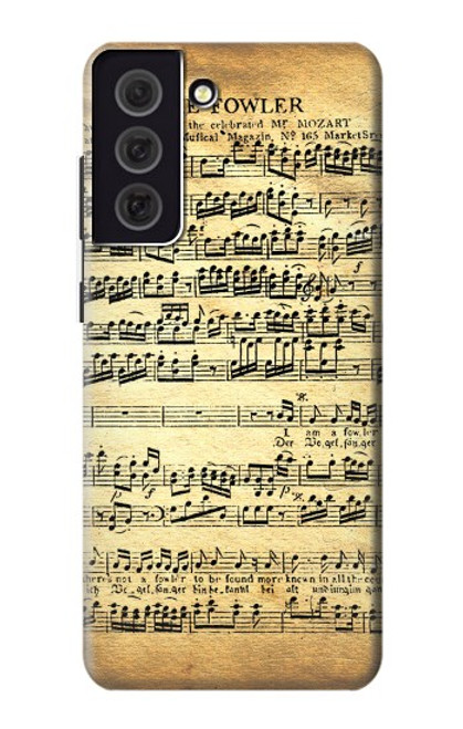 W2667 The Fowler Mozart Music Sheet Hard Case and Leather Flip Case For Samsung Galaxy S21 FE 5G