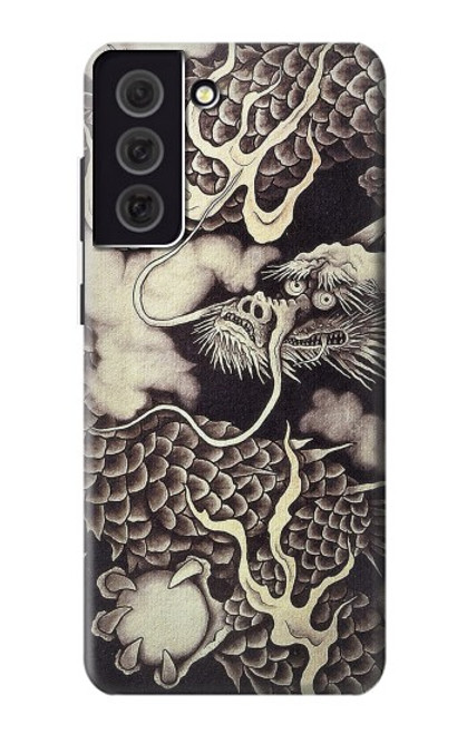 W2719 Japan Painting Dragon Hard Case and Leather Flip Case For Samsung Galaxy S21 FE 5G