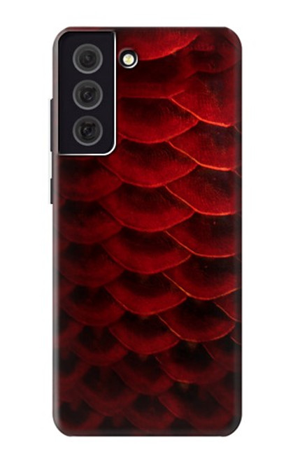 W2879 Red Arowana Fish Scale Hard Case and Leather Flip Case For Samsung Galaxy S21 FE 5G