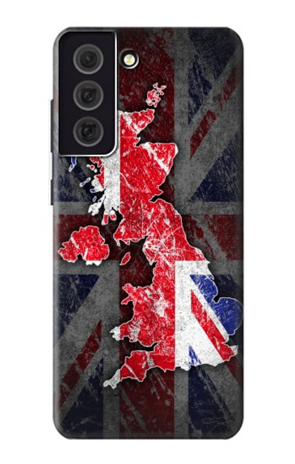 W2936 UK British Flag Map Hard Case and Leather Flip Case For Samsung Galaxy S21 FE 5G