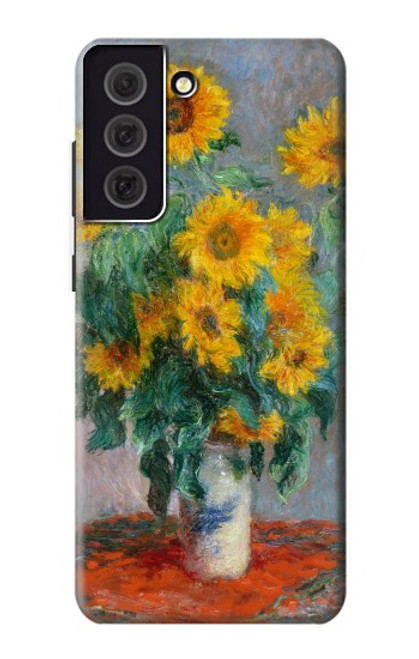 W2937 Claude Monet Bouquet of Sunflowers Hard Case and Leather Flip Case For Samsung Galaxy S21 FE 5G