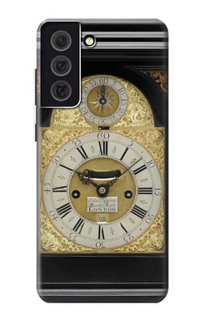 W3144 Antique Bracket Clock Hard Case and Leather Flip Case For Samsung Galaxy S21 FE 5G