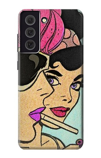 W3171 Girls Pop Art Hard Case and Leather Flip Case For Samsung Galaxy S21 FE 5G