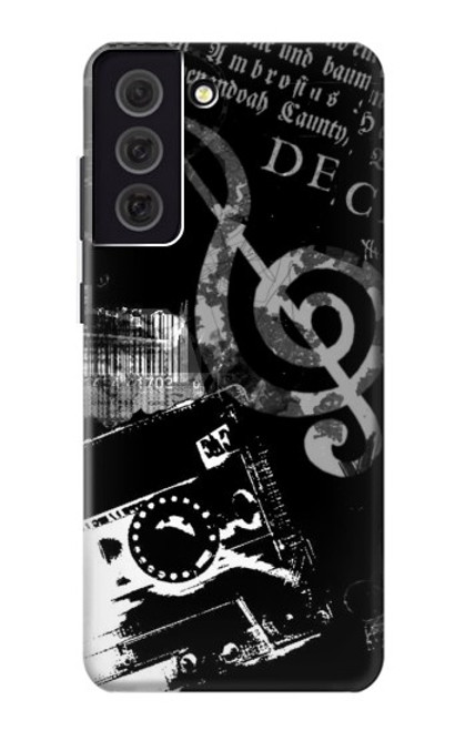 W3197 Music Cassette Note Hard Case and Leather Flip Case For Samsung Galaxy S21 FE 5G
