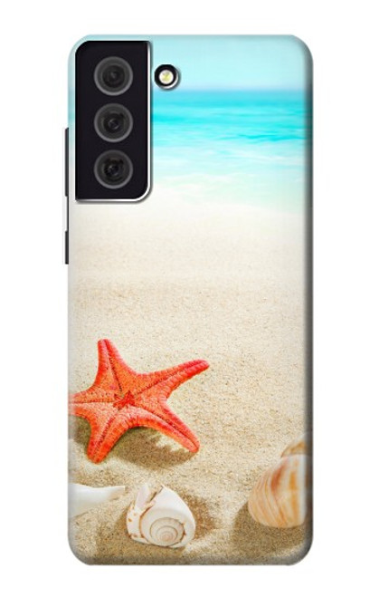 W3212 Sea Shells Starfish Beach Hard Case and Leather Flip Case For Samsung Galaxy S21 FE 5G