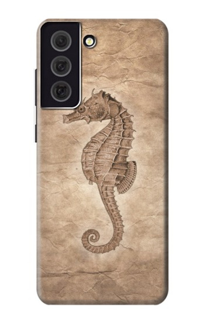 W3214 Seahorse Skeleton Fossil Hard Case and Leather Flip Case For Samsung Galaxy S21 FE 5G