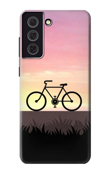 W3252 Bicycle Sunset Hard Case and Leather Flip Case For Samsung Galaxy S21 FE 5G