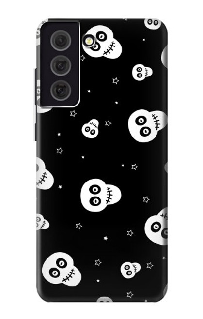 W3261 Smile Skull Halloween Pattern Hard Case and Leather Flip Case For Samsung Galaxy S21 FE 5G