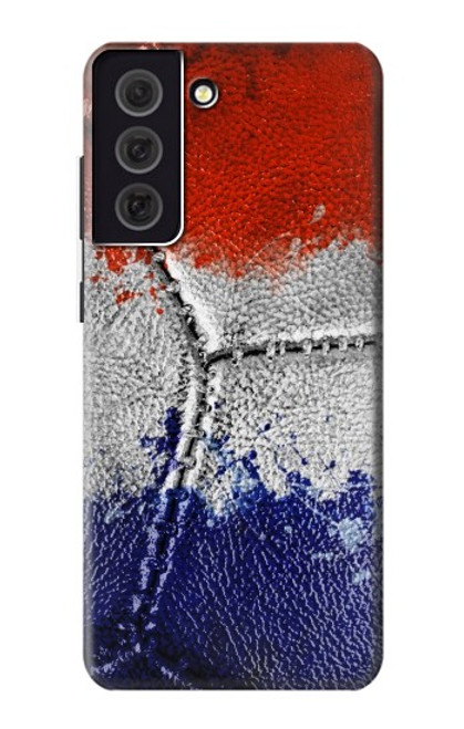 W3304 France Flag Vintage Football Graphic Hard Case and Leather Flip Case For Samsung Galaxy S21 FE 5G