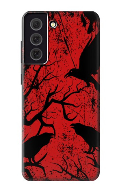 W3325 Crow Black Blood Tree Hard Case and Leather Flip Case For Samsung Galaxy S21 FE 5G