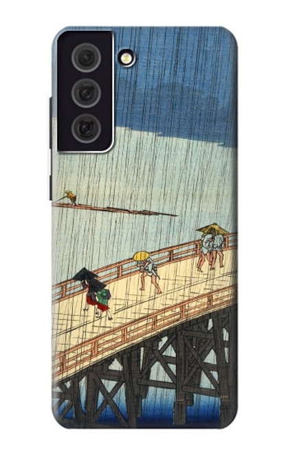 W3347 Utagawa Hiroshige Sudden shower Hard Case and Leather Flip Case For Samsung Galaxy S21 FE 5G