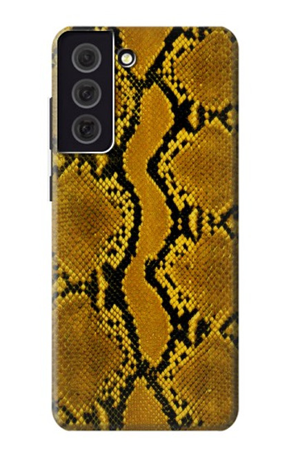 W3365 Yellow Python Skin Graphic Print Hard Case and Leather Flip Case For Samsung Galaxy S21 FE 5G