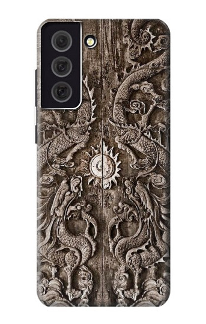 W3395 Dragon Door Hard Case and Leather Flip Case For Samsung Galaxy S21 FE 5G