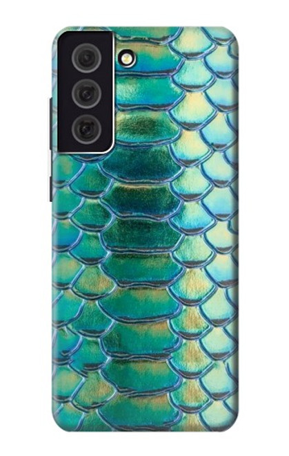 W3414 Green Snake Scale Graphic Print Hard Case and Leather Flip Case For Samsung Galaxy S21 FE 5G