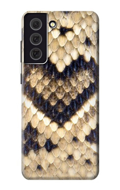 W3417 Diamond Rattle Snake Graphic Print Hard Case and Leather Flip Case For Samsung Galaxy S21 FE 5G