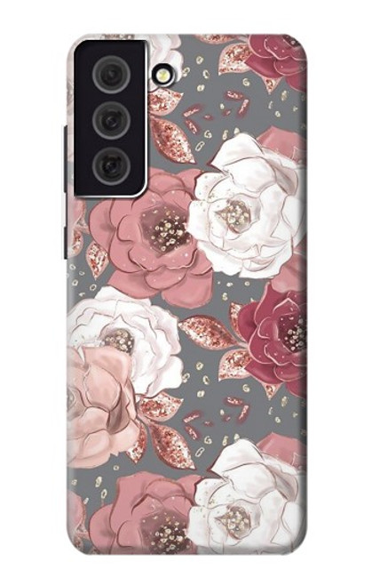 W3716 Rose Floral Pattern Hard Case and Leather Flip Case For Samsung Galaxy S21 FE 5G