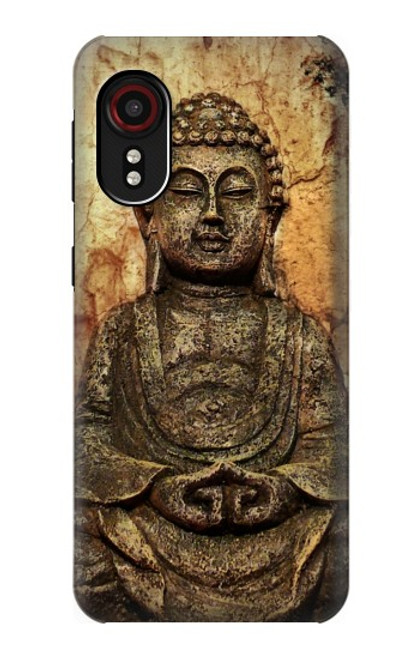 W0344 Buddha Rock Carving Hard Case and Leather Flip Case For Samsung Galaxy Xcover 5