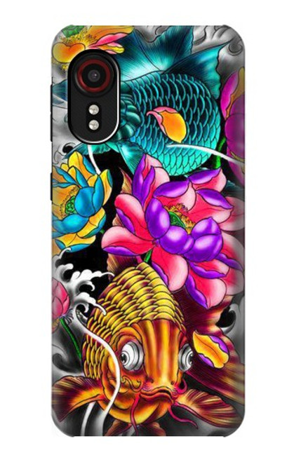 W1630 Fish Japanese Oriental Tattoo Hard Case and Leather Flip Case For Samsung Galaxy Xcover 5