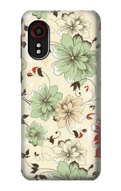 W2179 Flower Floral Vintage Art Pattern Hard Case and Leather Flip Case For Samsung Galaxy Xcover 5