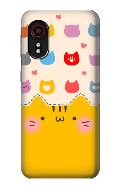 W2442 Cute Cat Cartoon Funny Hard Case and Leather Flip Case For Samsung Galaxy Xcover 5