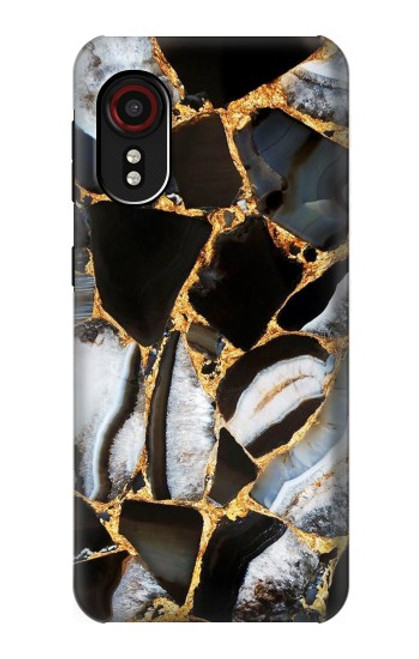 W3419 Gold Marble Graphic Print Hard Case and Leather Flip Case For Samsung Galaxy Xcover 5