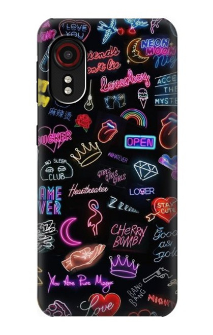 W3433 Vintage Neon Graphic Hard Case and Leather Flip Case For Samsung Galaxy Xcover 5