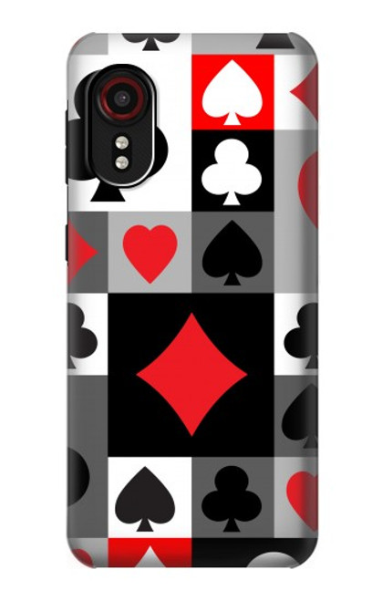 W3463 Poker Card Suit Hard Case and Leather Flip Case For Samsung Galaxy Xcover 5