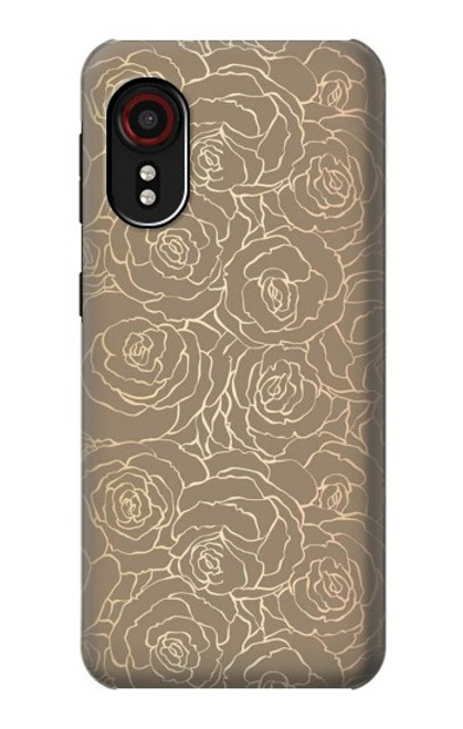 W3466 Gold Rose Pattern Hard Case and Leather Flip Case For Samsung Galaxy Xcover 5