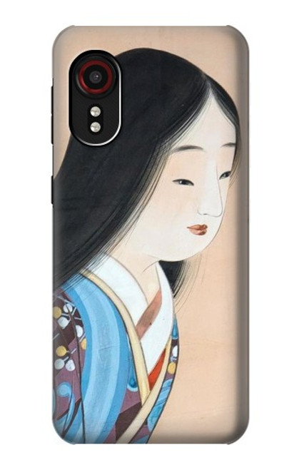 W3483 Japan Beauty Kimono Hard Case and Leather Flip Case For Samsung Galaxy Xcover 5