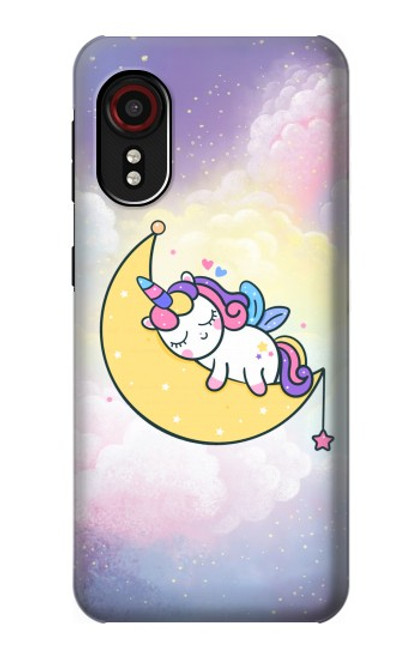 W3485 Cute Unicorn Sleep Hard Case and Leather Flip Case For Samsung Galaxy Xcover 5