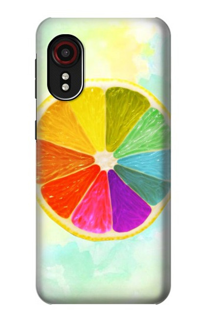 W3493 Colorful Lemon Hard Case and Leather Flip Case For Samsung Galaxy Xcover 5