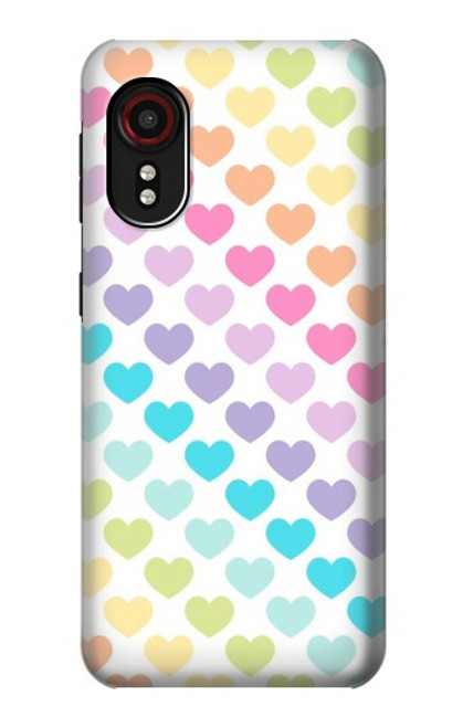 W3499 Colorful Heart Pattern Hard Case and Leather Flip Case For Samsung Galaxy Xcover 5