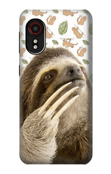 W3559 Sloth Pattern Hard Case and Leather Flip Case For Samsung Galaxy Xcover 5