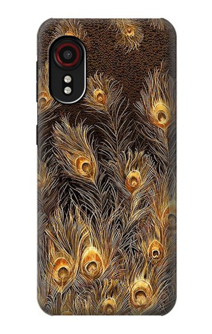 W3691 Gold Peacock Feather Hard Case and Leather Flip Case For Samsung Galaxy Xcover 5