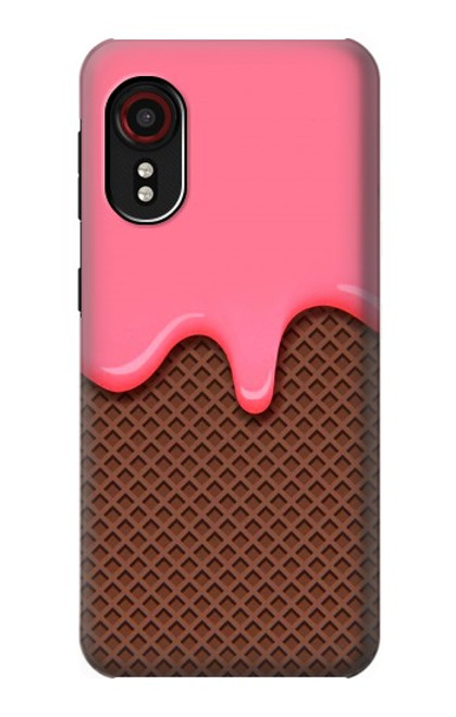 W3754 Strawberry Ice Cream Cone Hard Case and Leather Flip Case For Samsung Galaxy Xcover 5