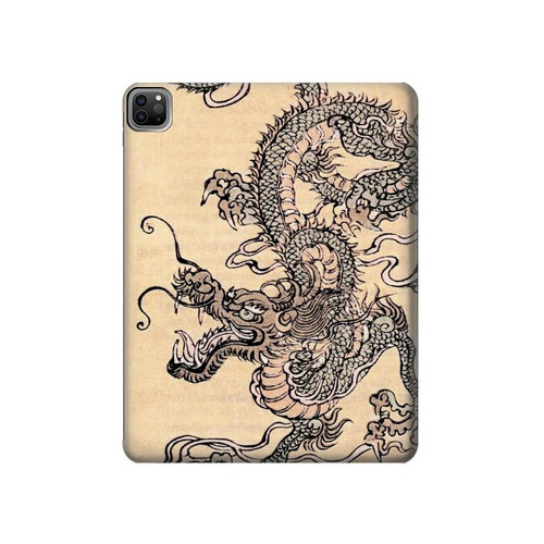 W0318 Antique Dragon Tablet Hard Case For iPad Pro 12.9 (2022, 2021, 2020, 2018), Air 13 (2024)