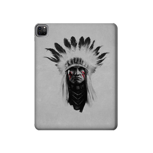 W0451 Indian Chief Tablet Hard Case For iPad Pro 12.9 (2022, 2021, 2020, 2018), Air 13 (2024)