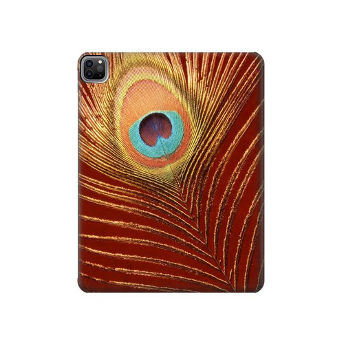 W0512 Peacock Tablet Hard Case For iPad Pro 12.9 (2022, 2021, 2020, 2018), Air 13 (2024)