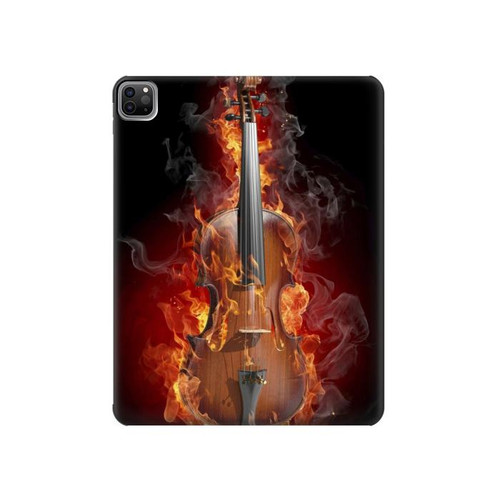 W0864 Fire Violin Tablet Hard Case For iPad Pro 12.9 (2022, 2021, 2020, 2018), Air 13 (2024)